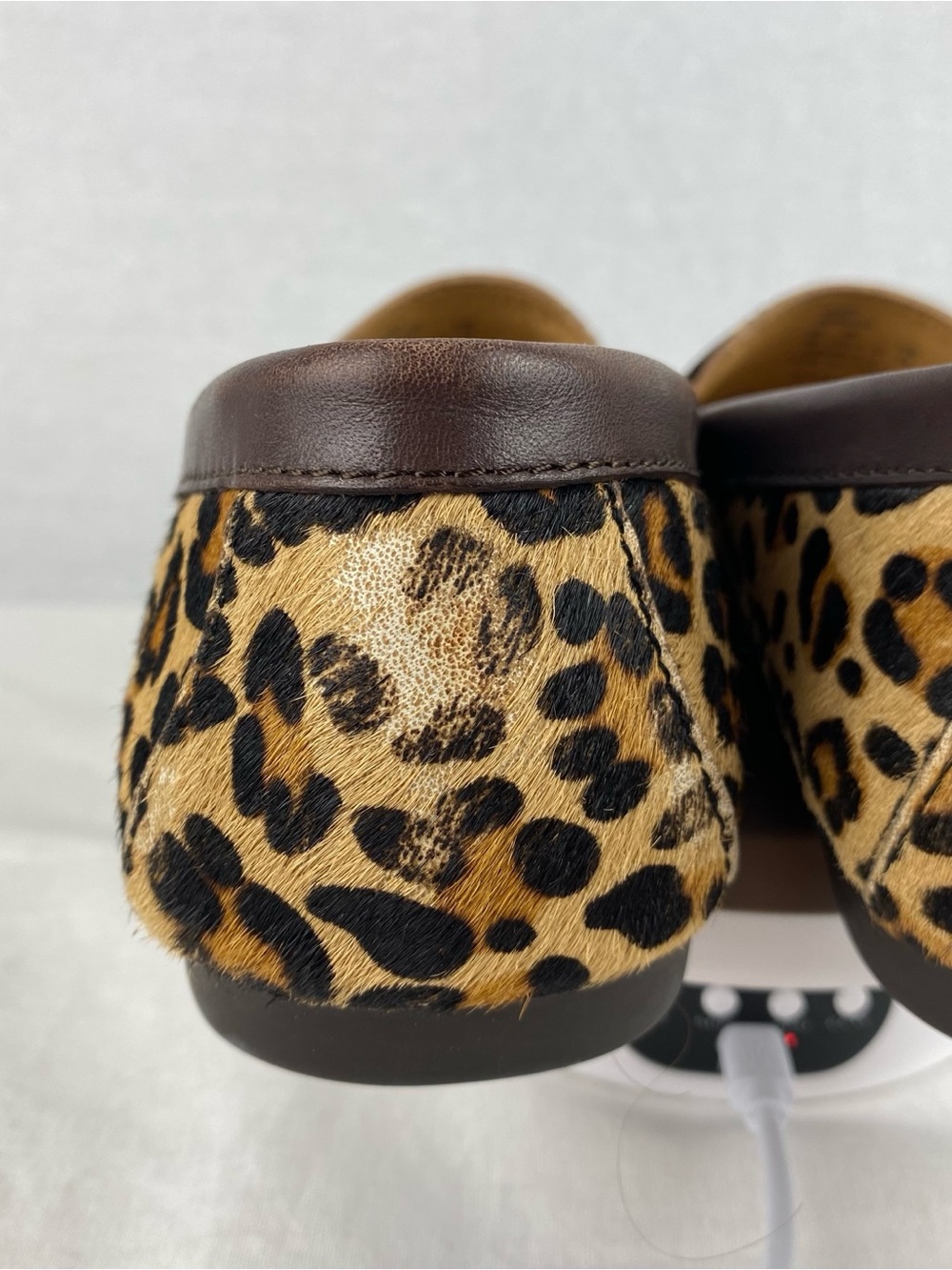 Coach Leopard Print Penny Loafers in Brown/Tan with Gold Plaque - Picture 6 of 14